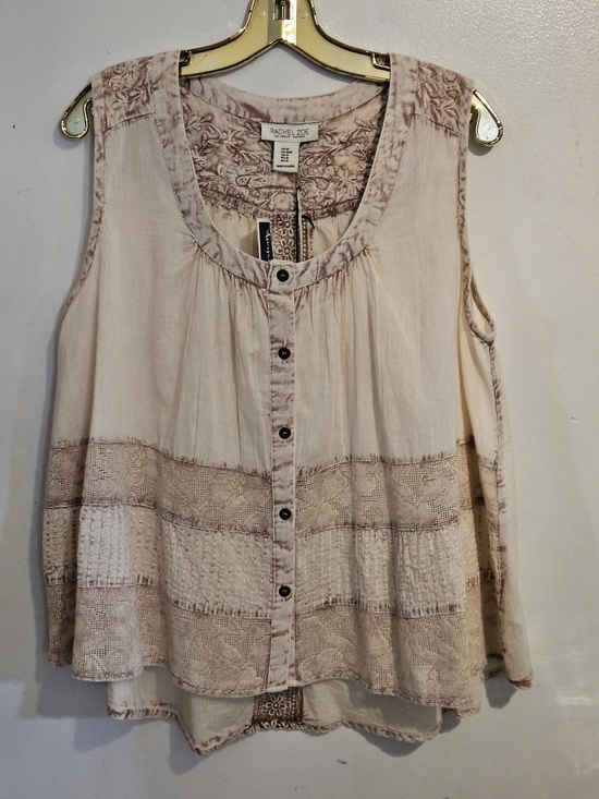 Rachel Zoe Tops - Rachel Zoe Cream and Blush Patchwork Button-Front Camisole
